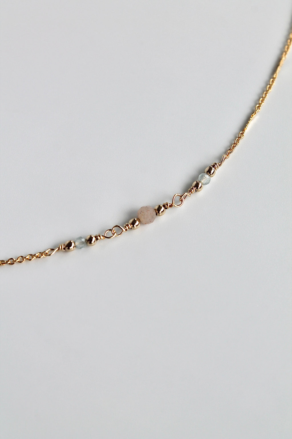 Embracing Change Healing Bracelet (Aquamarine & Peach Moonstone)