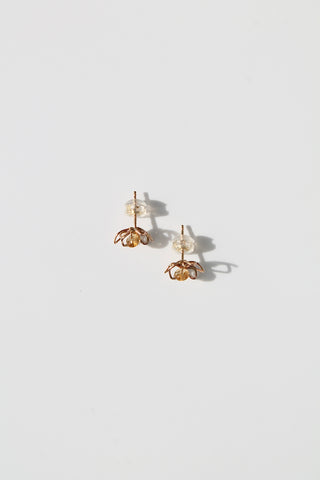 Daffodil & Citrine Studs - 14k Gold Filled
