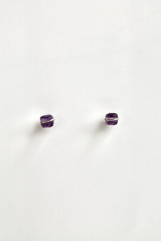 Birthstone Studs - Amethyst (February) - Serenity