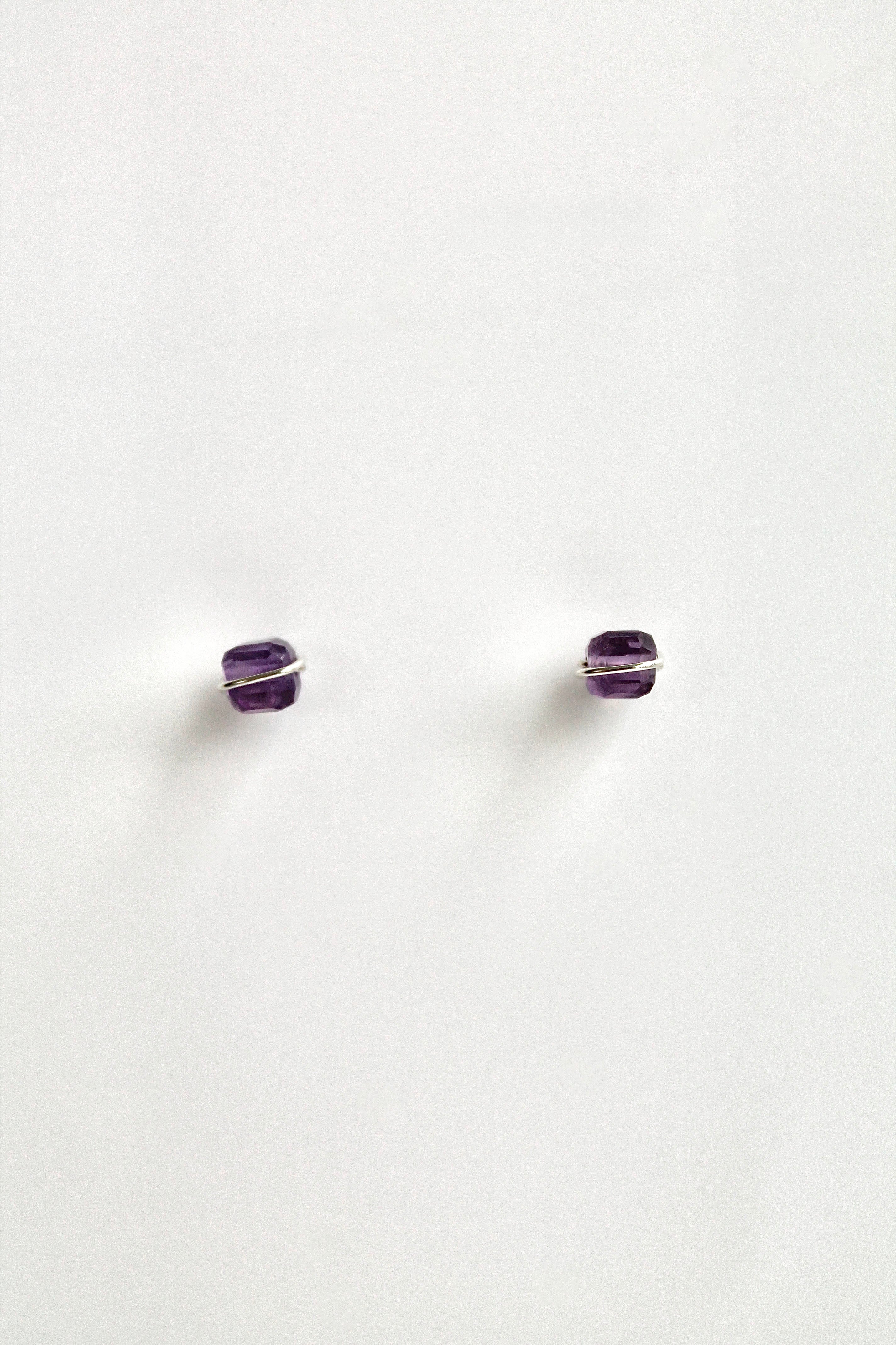 Birthstone Studs - Amethyst (February) - Serenity