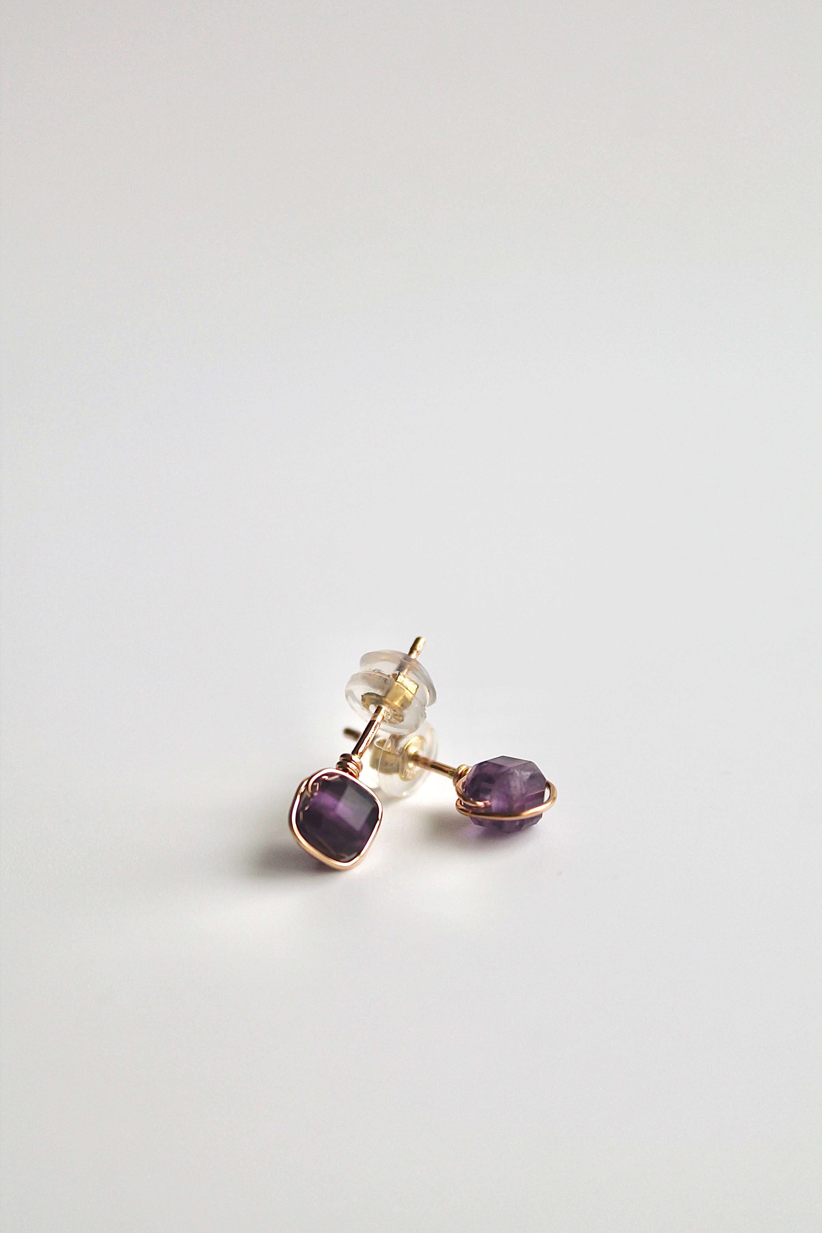 Birthstone Studs - Amethyst (February) - Serenity