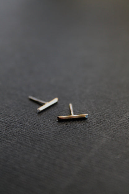 THIN T-BAR STUDS - 14K GOLD FILLED