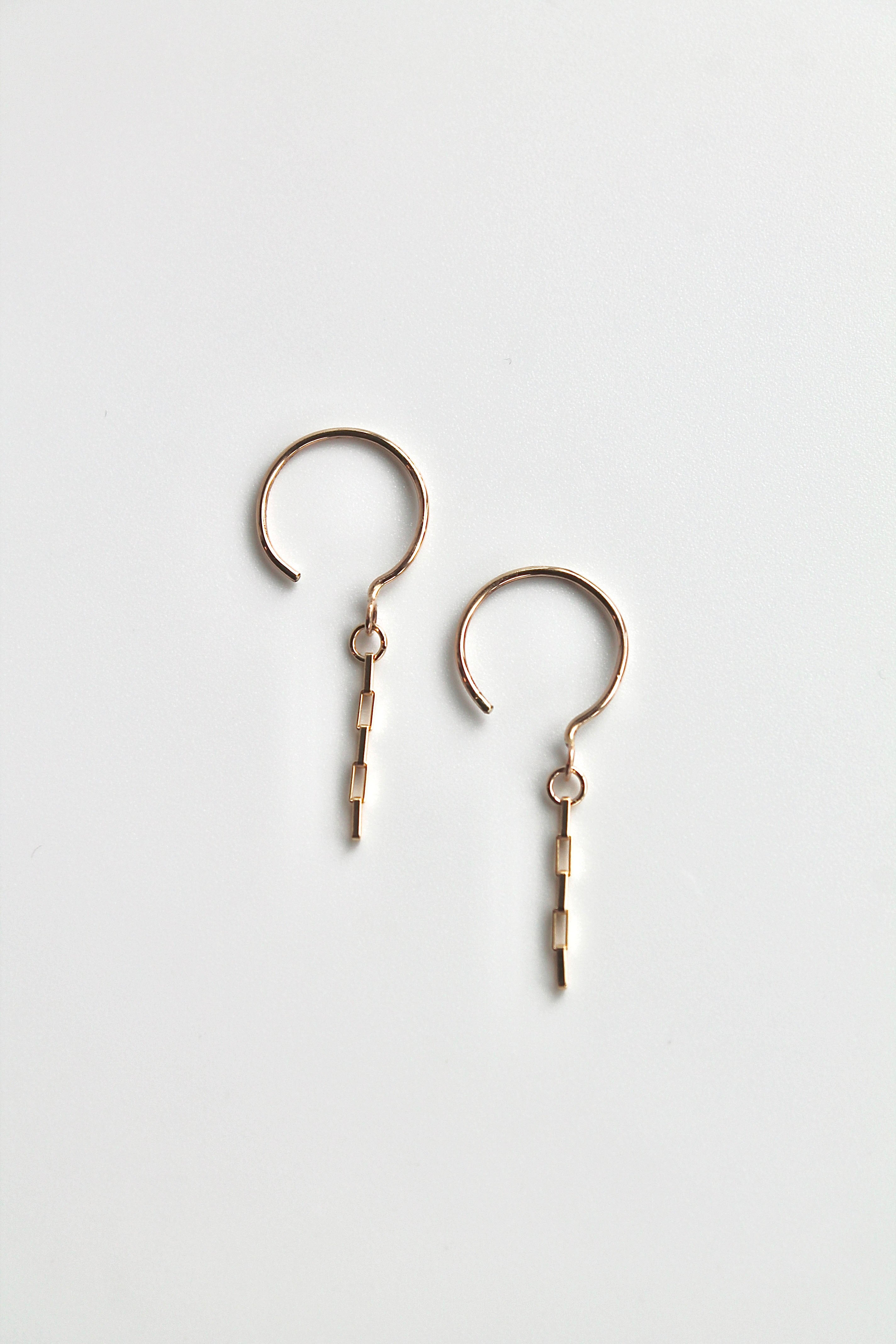 Threader Hoops (with Dangly Chain)