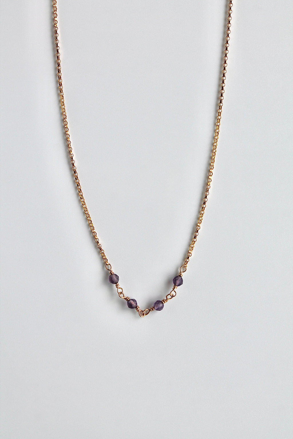 Birthstone Bar Necklace - Amethyst (February) - Serenity