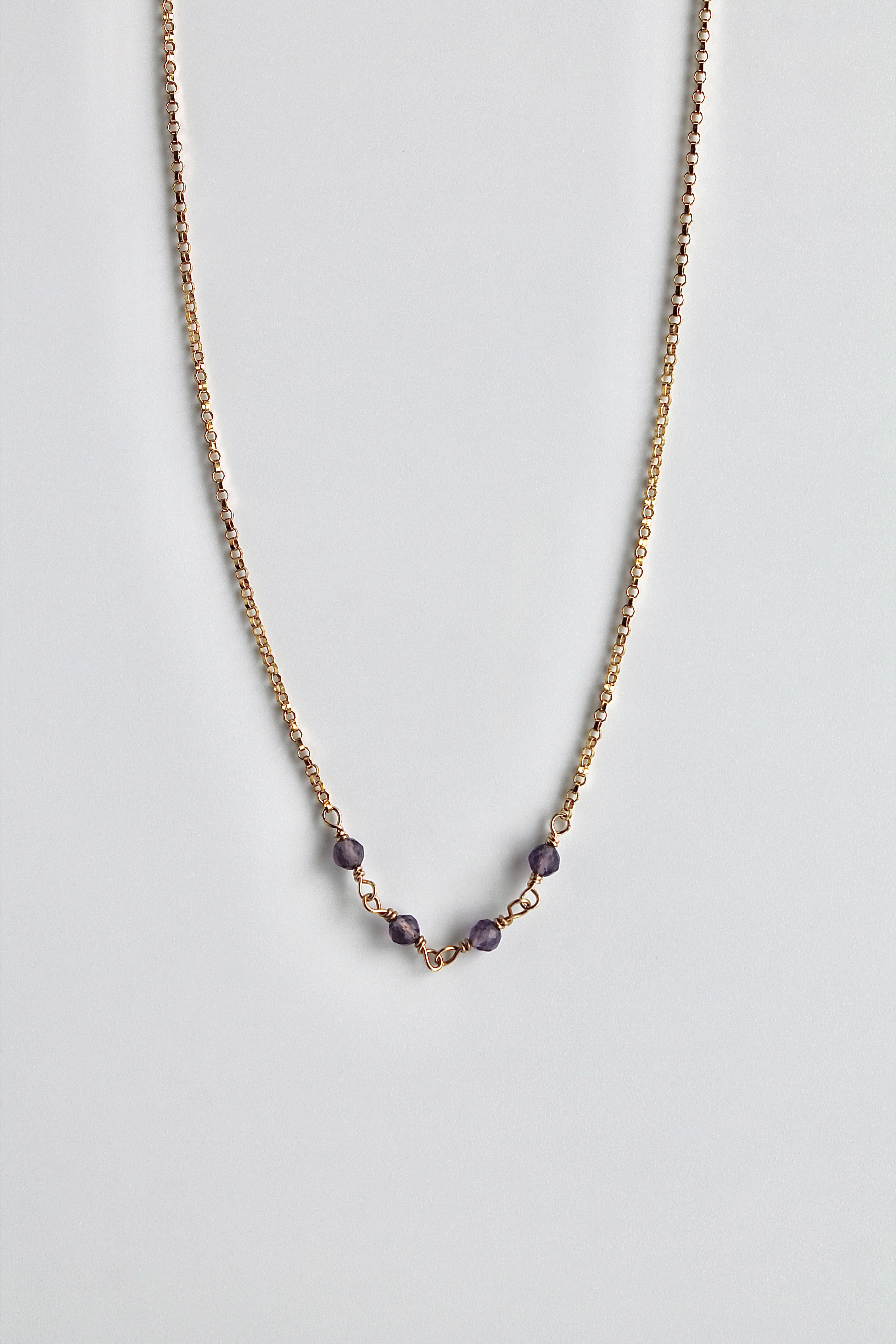 Birthstone Bar Necklace - Amethyst (February) - Serenity