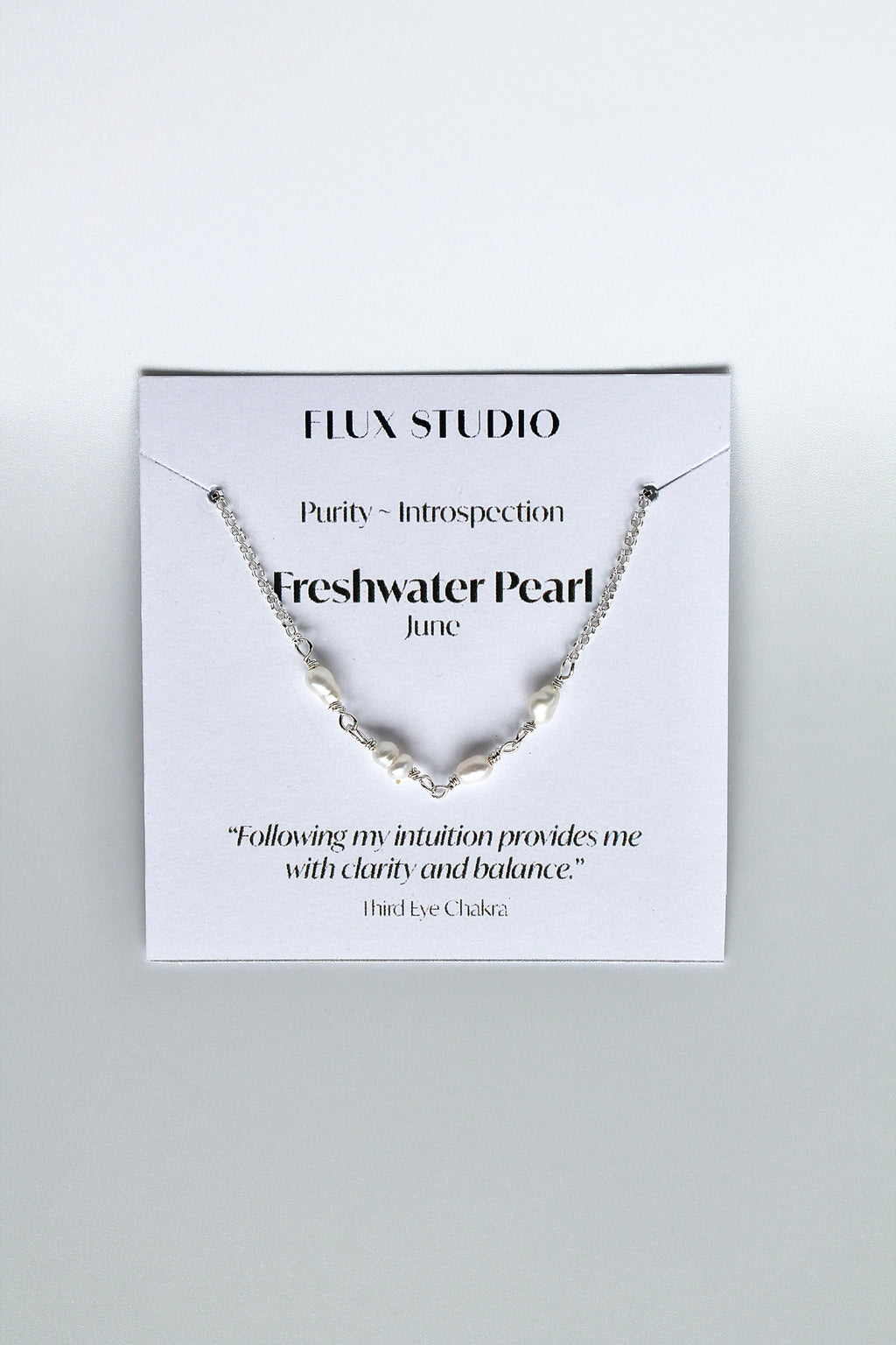 Birthstone Bar Necklace - Freshwater Pearl (June) - Purity