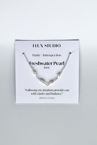 Birthstone Bar Necklace - Freshwater Pearl (June) - Purity