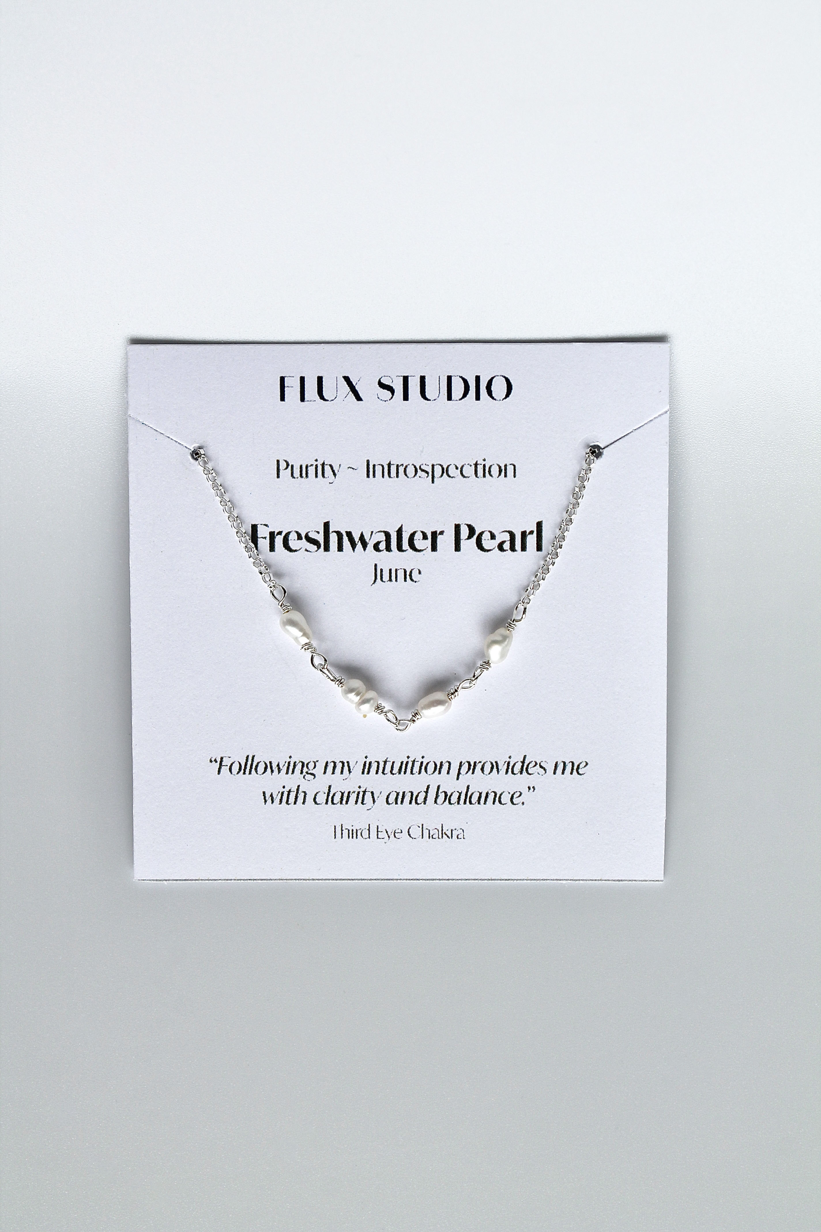 Birthstone Bar Necklace - Freshwater Pearl (June) - Purity