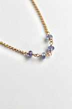 Collar con barra de piedra natal - Tanzanita (diciembre) - Iluminación