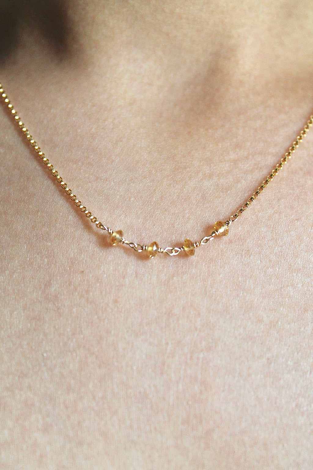 Birthstone Bar Necklace - Citrine (November) - Personal Power
