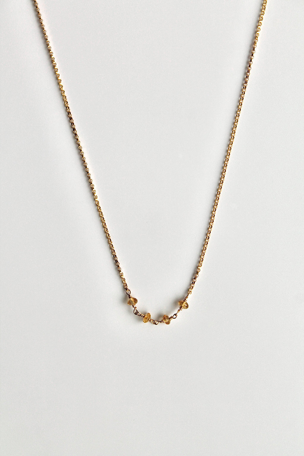 Collar con barra de piedra natal - Citrino (noviembre) - Poder personal