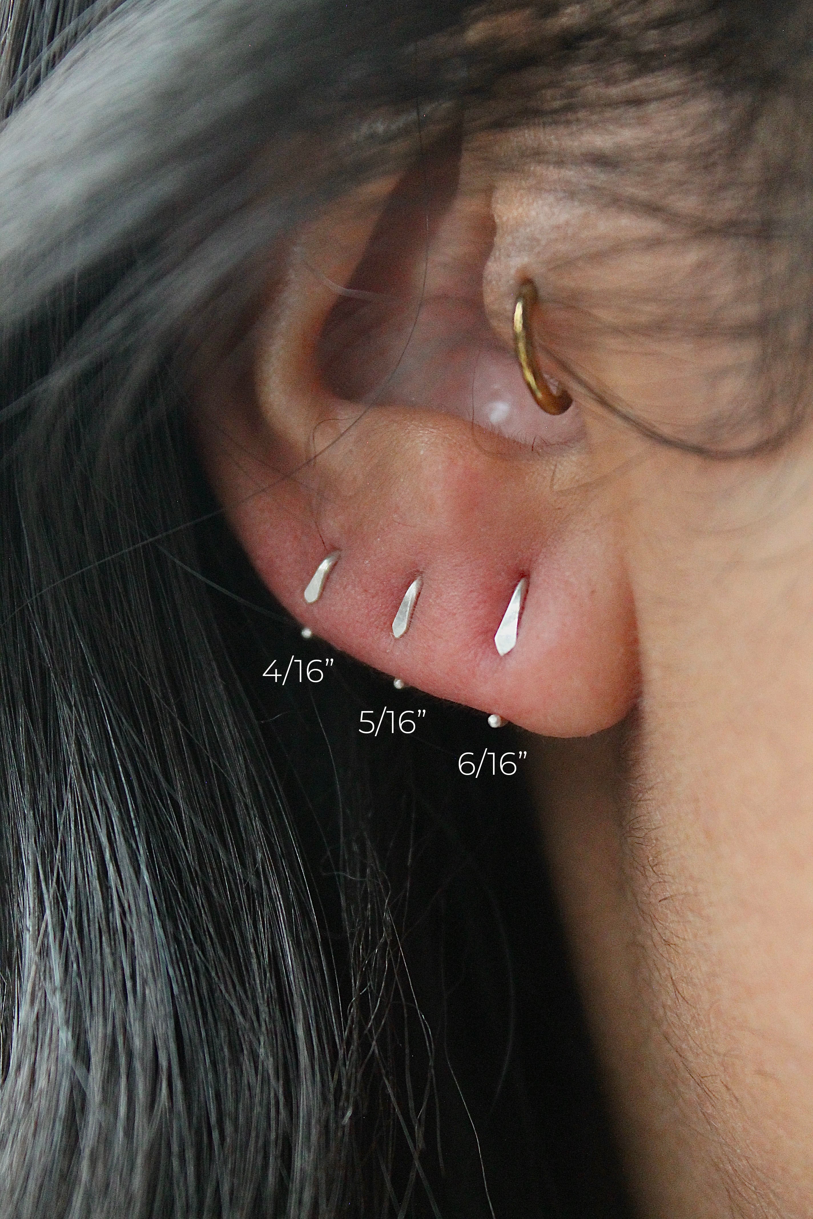 Hammered Sleeper Claw Studs