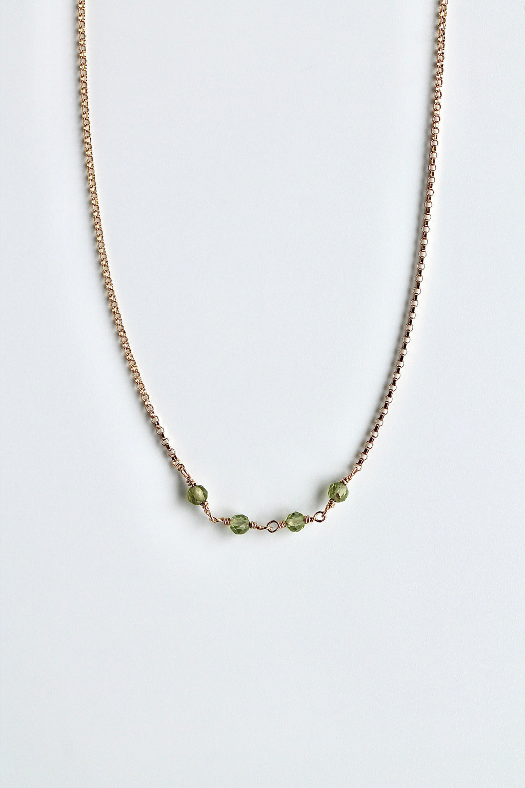 Birthstone Bar Necklace - Peridot (August) - Good Fortune