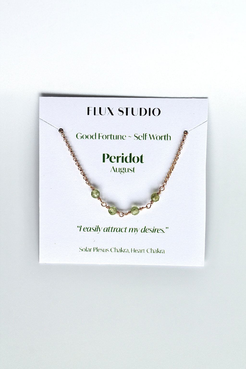 Birthstone Bar Necklace - Peridot (August) - Good Fortune