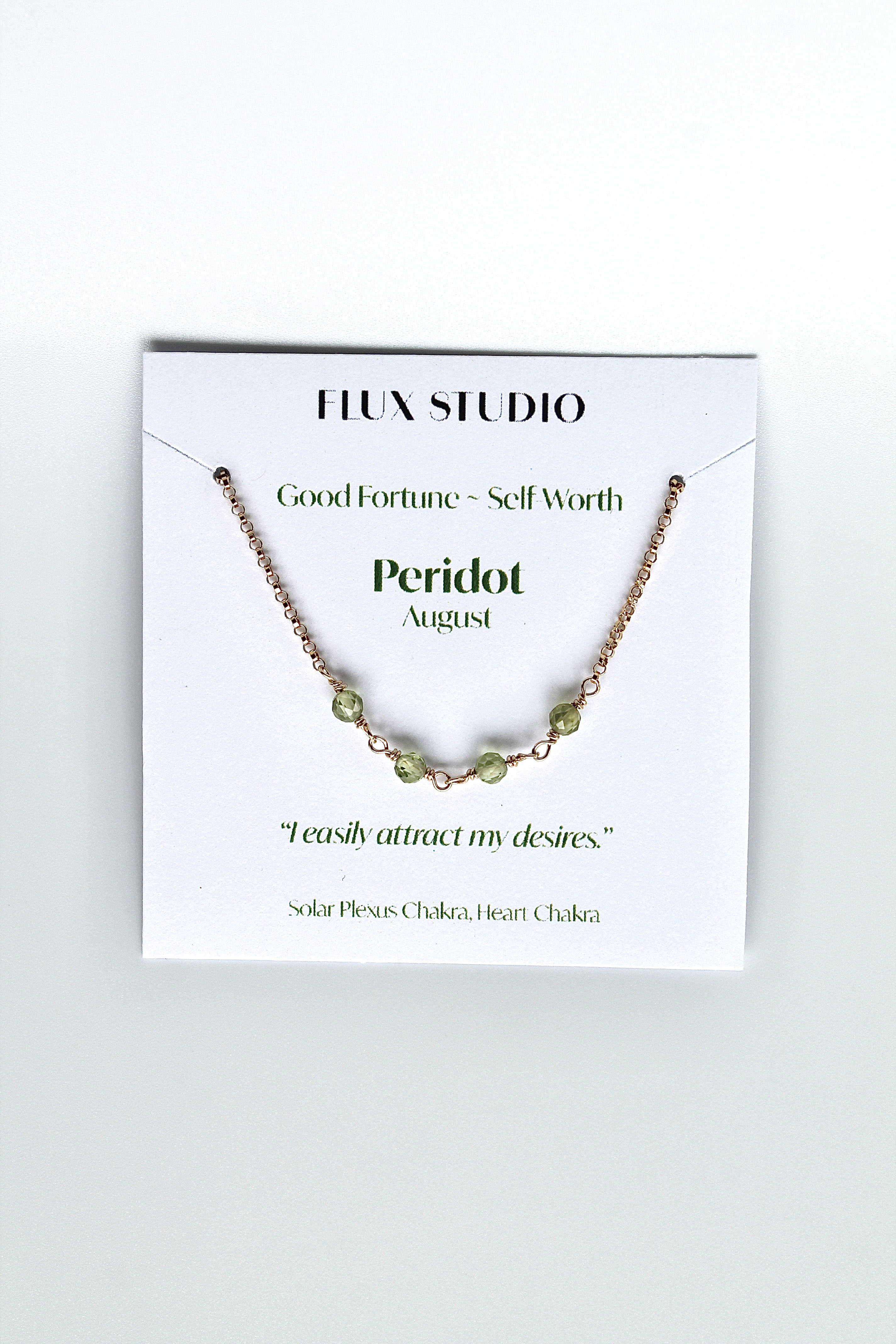 Birthstone Bar Necklace - Peridot (August) - Good Fortune