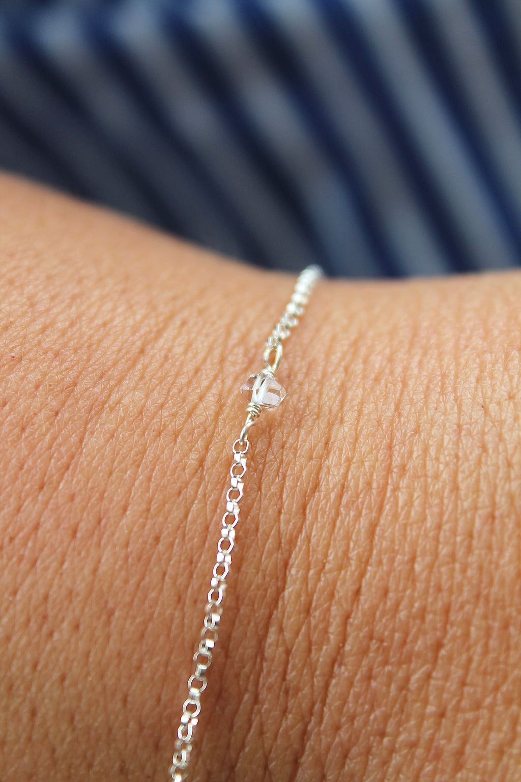 Bracelet multi-pierres de naissance - Diamant Herkimer (avril) - Lien Divin