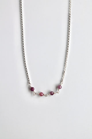 Birthstone Bar Necklace - Ruby (July) - Passion