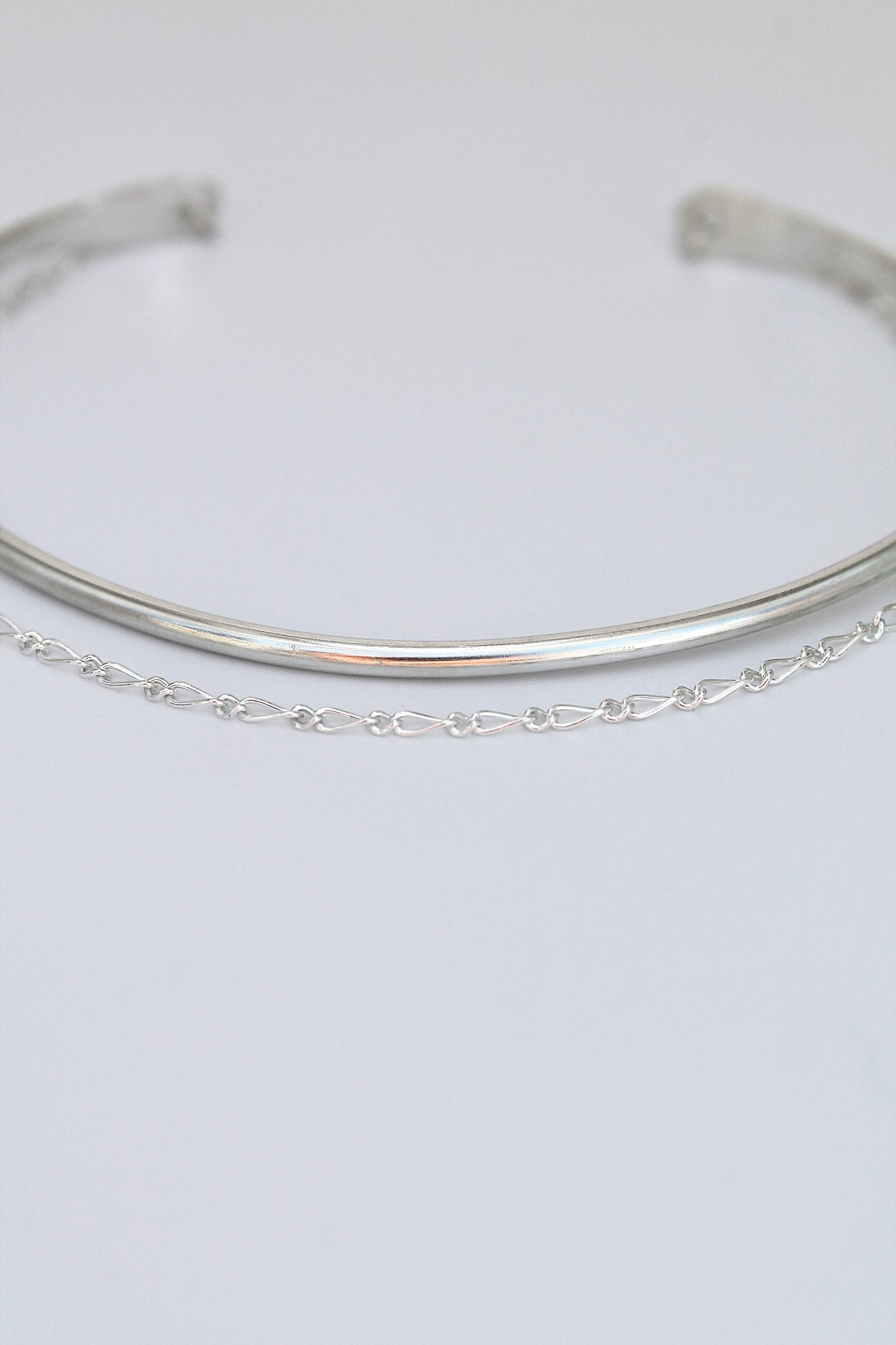 Cuff & Chain Open Bangle