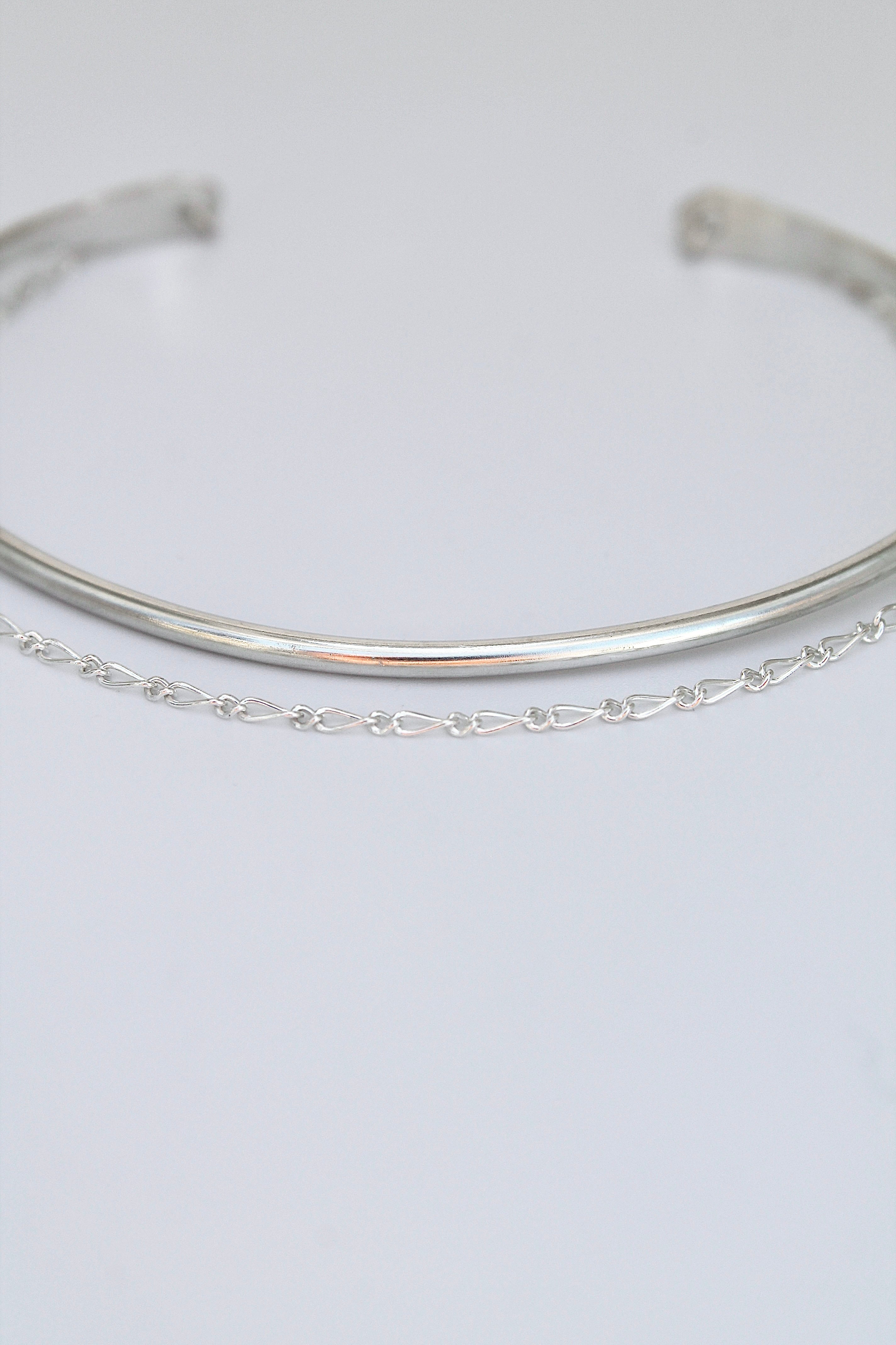 Cuff & Chain Open Bangle