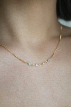 Birthstone Bar Necklace - Aquamarine (March) - Emotional Depth