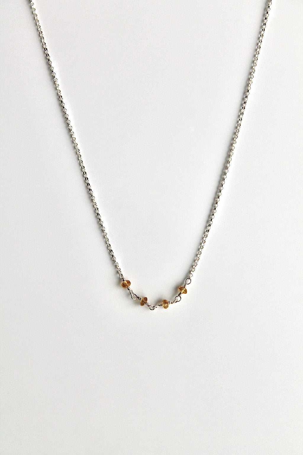 Collar con barra de piedra natal - Citrino (noviembre) - Poder personal