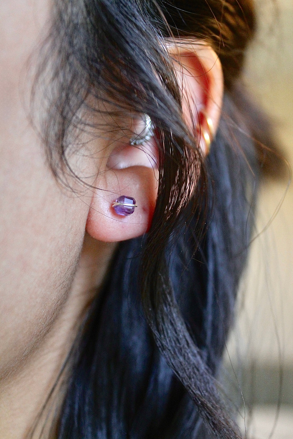 Birthstone Studs - Amethyst (February) - Serenity