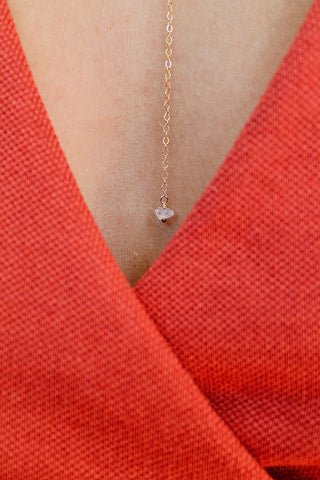 Herkimer Diamond Lariat Necklace