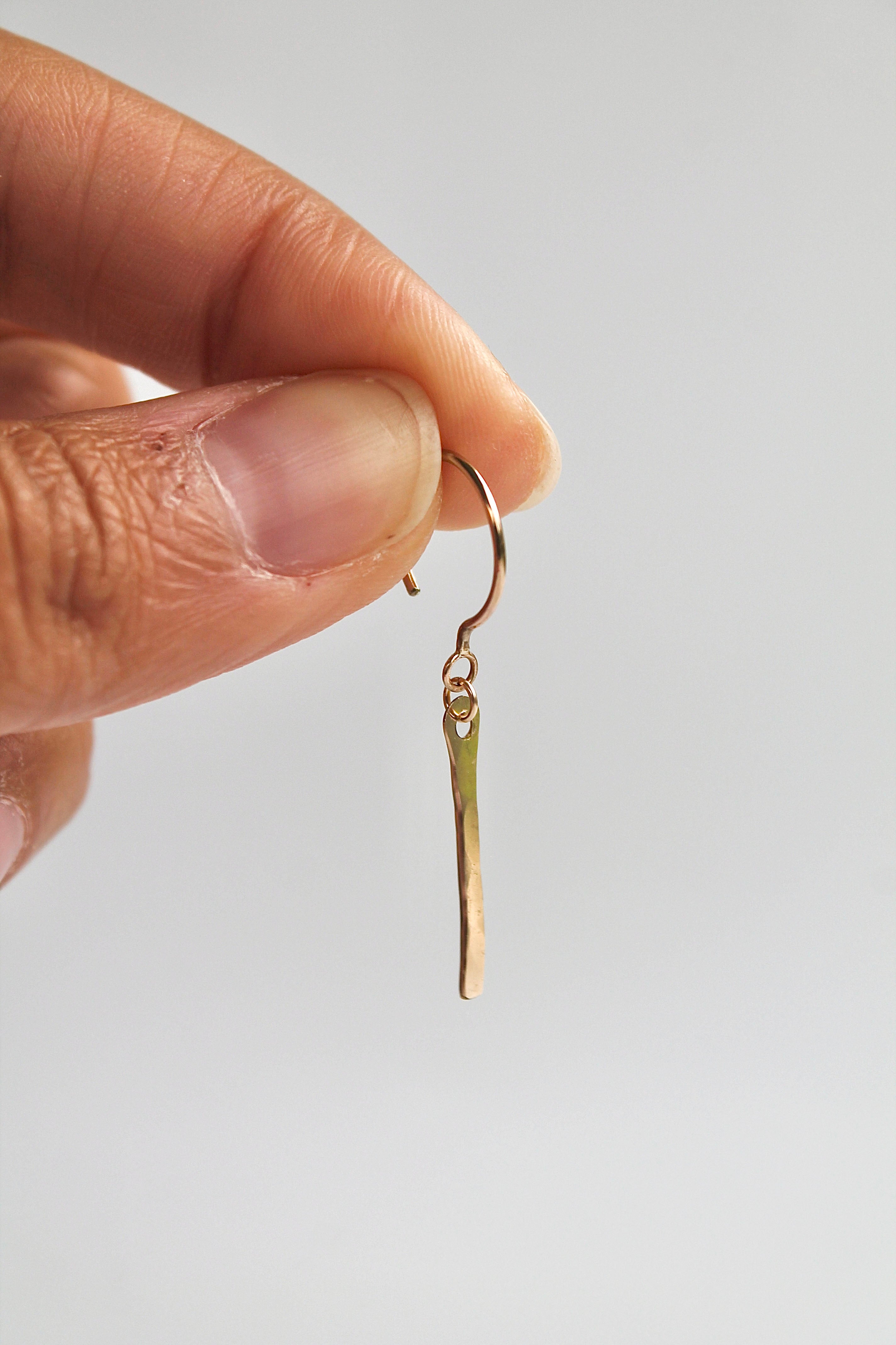 Threader Hoops (with Dangly Hammered Bar)