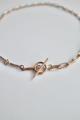 Toggle Clasp Patchwork Chain Bracelet