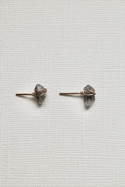 HERKIMER DIAMOND STUDS - 14K GOLD FILLED