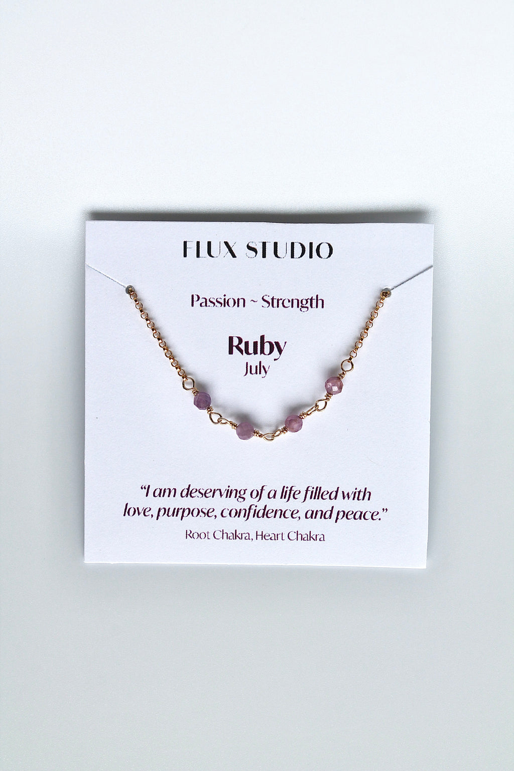 Birthstone Bar Necklace - Ruby (July) - Passion