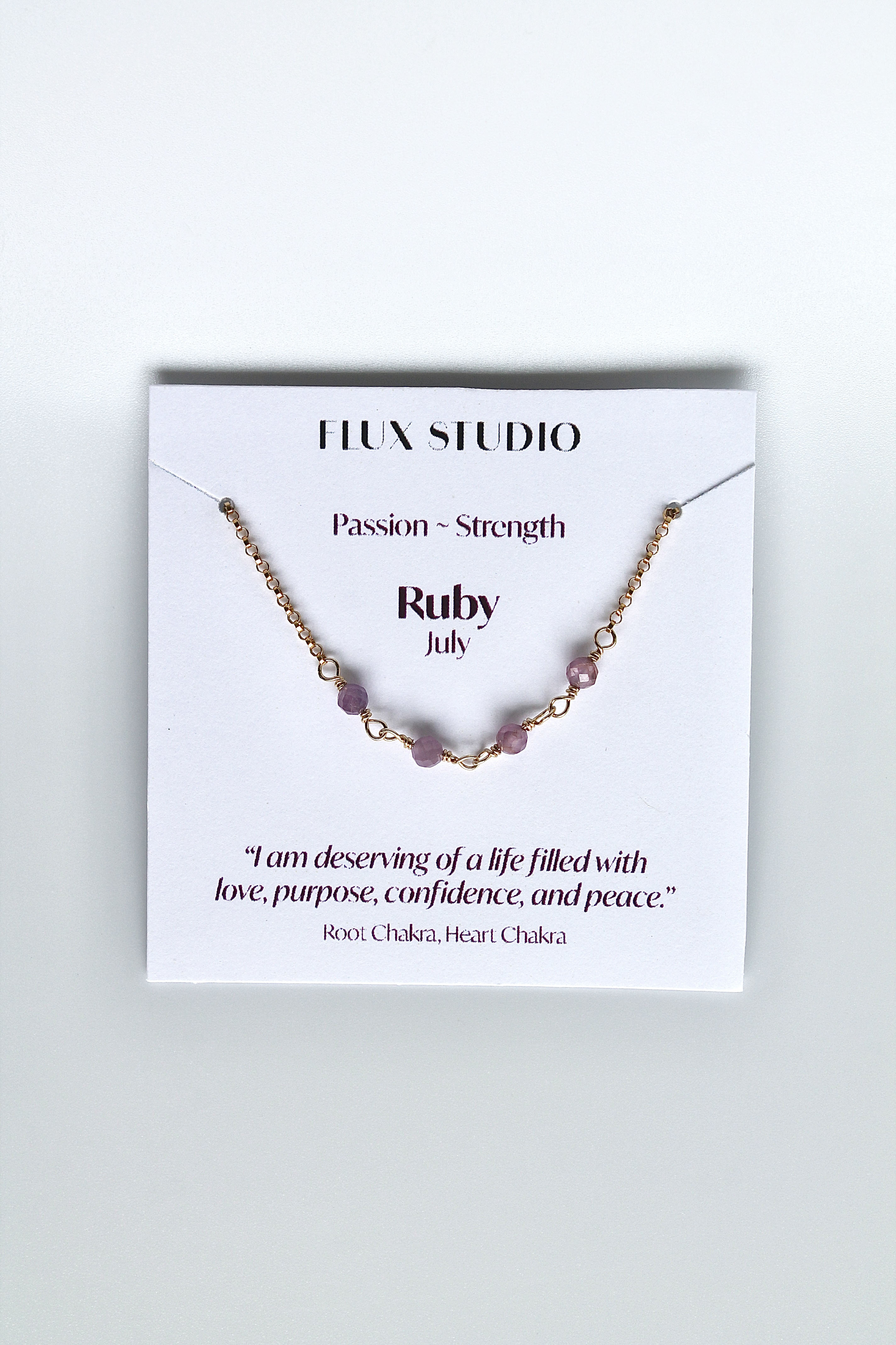 Birthstone Bar Necklace - Ruby (July) - Passion