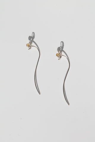 Daffodil & Citrine Threaders - Sterling Silver