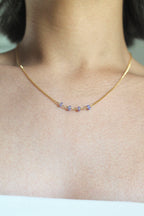 Birthstone Bar Necklace - Tanzanite (December) - Enlightenment