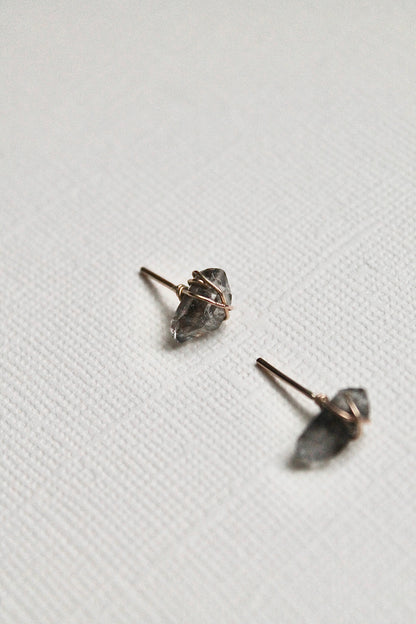 HERKIMER DIAMOND STUDS - 14K GOLD FILLED