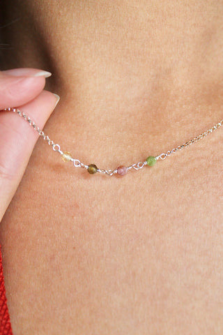 Birthstone Bar Necklace - Tourmaline (October) - Alignment