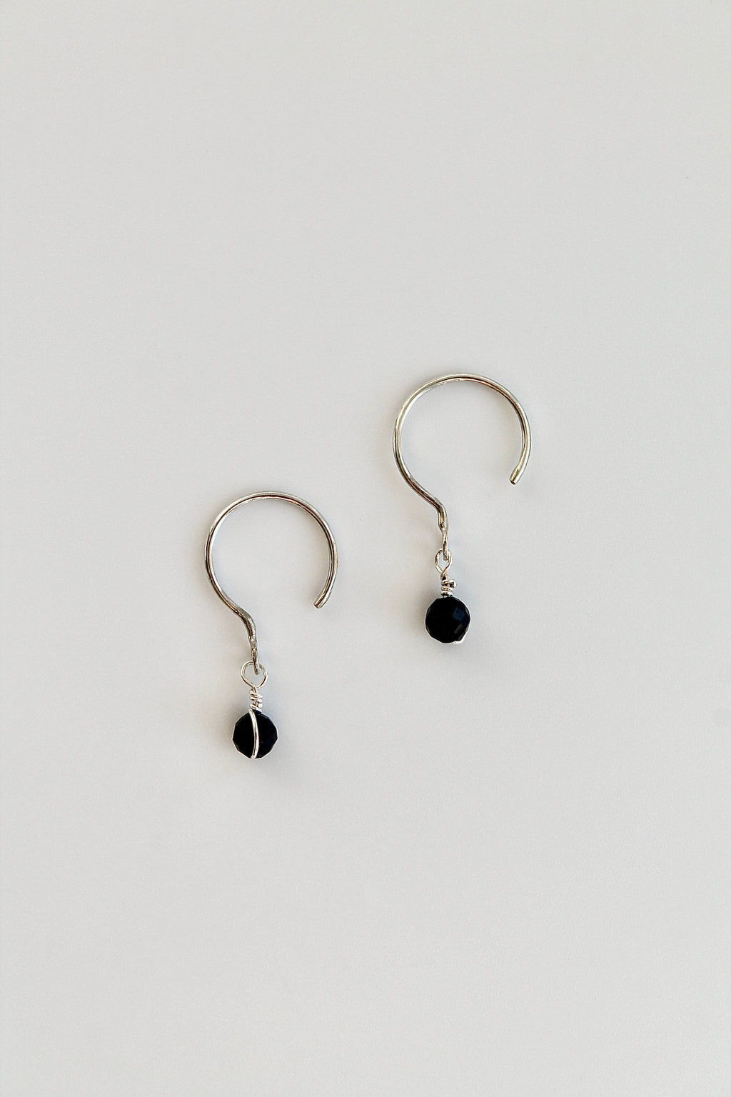 Threader Hoops (Black Tourmaline)