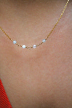Collar con barra de piedra natal - Aguamarina (marzo) - Profundidad emocional