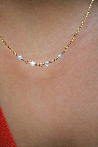 Birthstone Bar Necklace - Aquamarine (March) - Emotional Depth