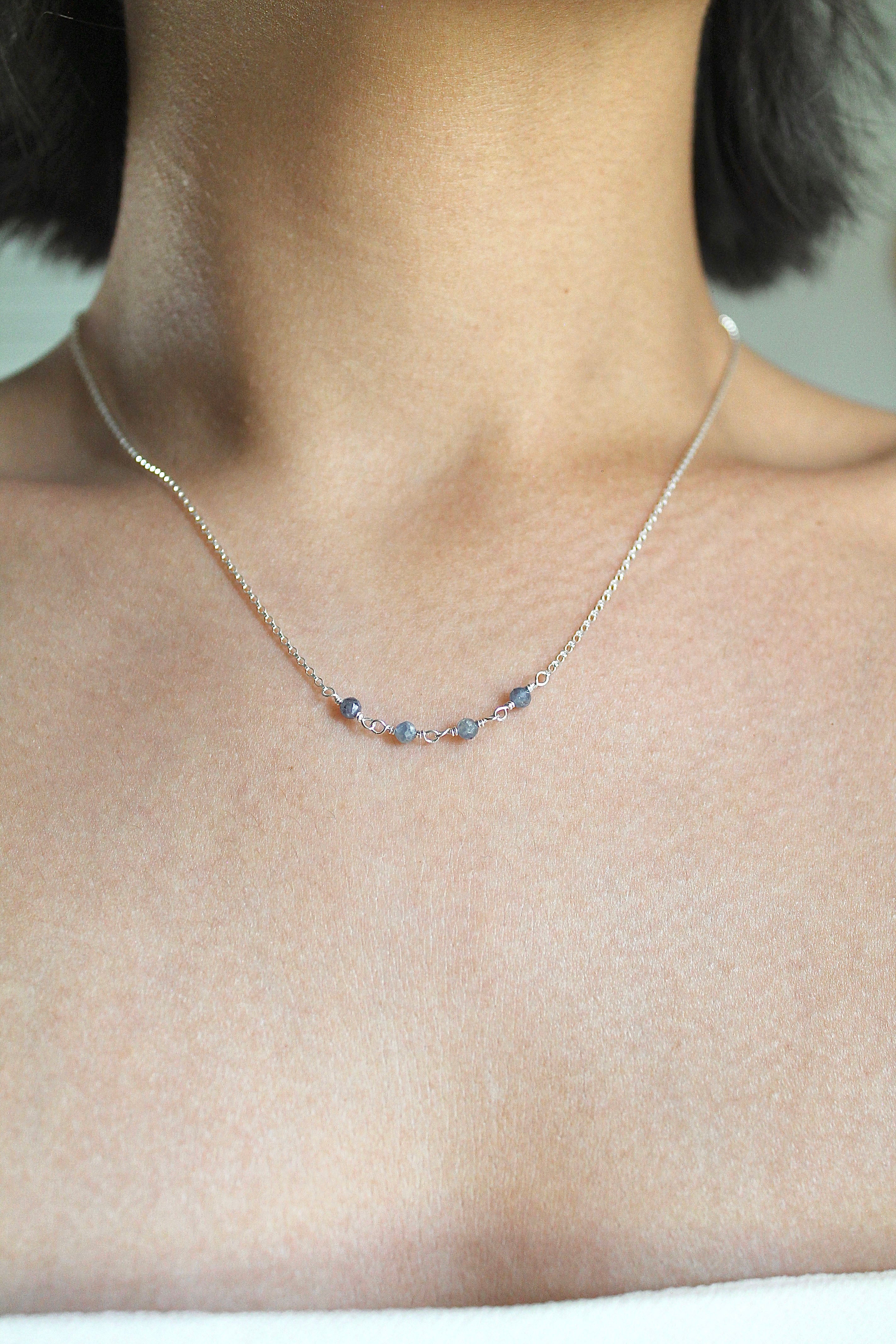 Birthstone Bar Necklace - Sapphire (September) - Wisdom