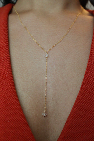 Herkimer Diamond Lariat Necklace