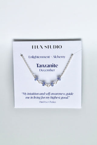 Birthstone Bar Necklace - Tanzanite (December) - Enlightenment