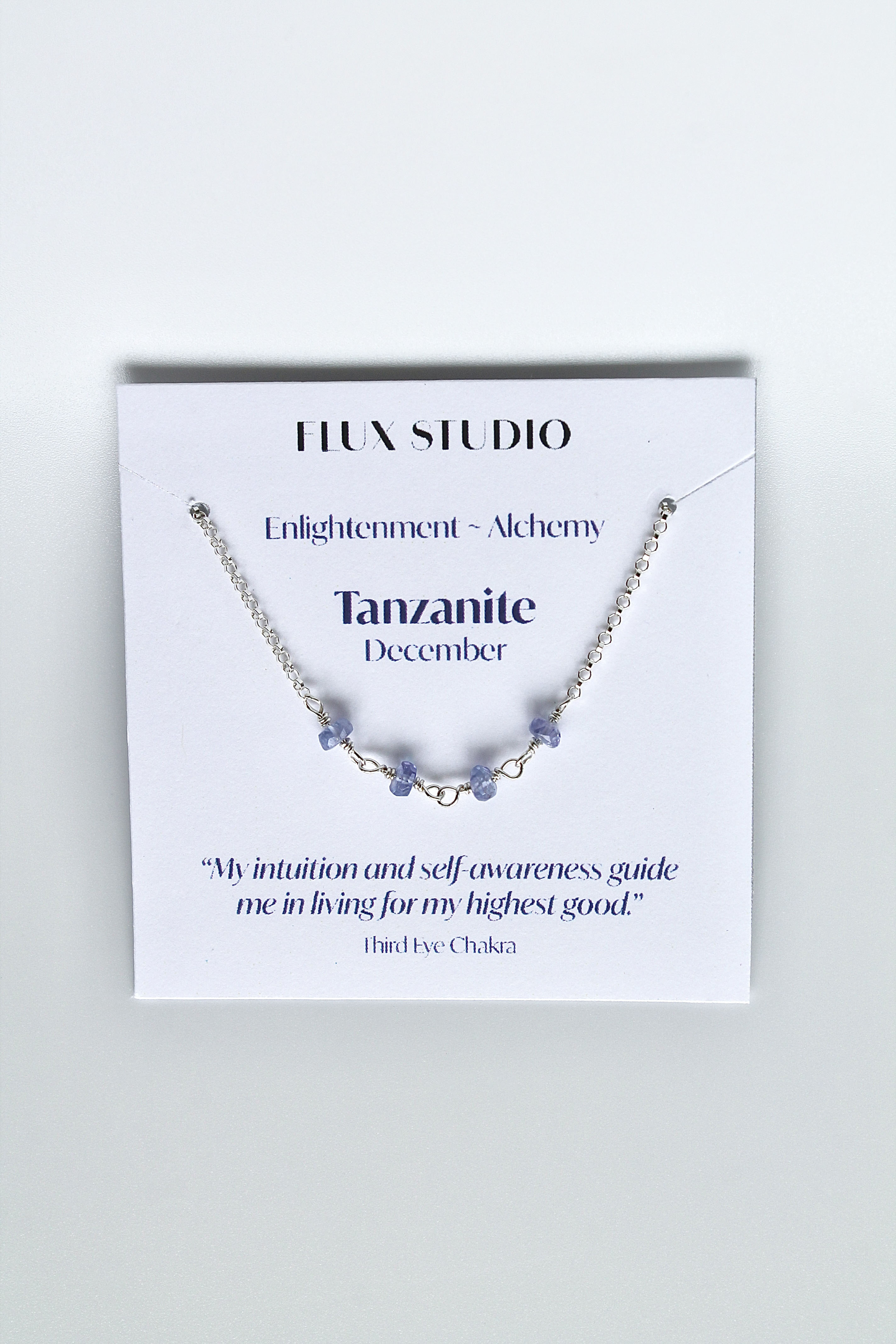 Birthstone Bar Necklace - Tanzanite (December) - Enlightenment