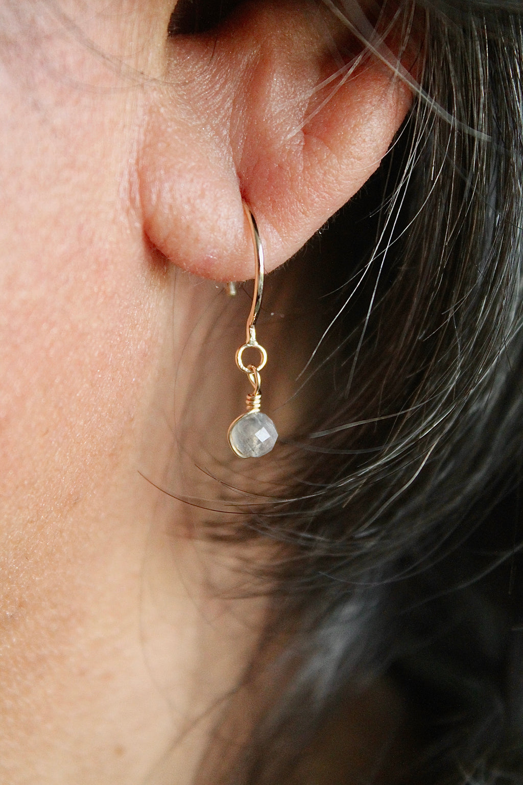 Threader Hoops (Labradorite)