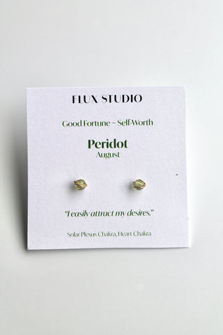 Birthstone Studs - Peridot (August) - Good Fortune