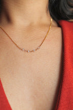 Collar con barra de piedra natal - Diamante Herkimer (abril) - Conexión Divina