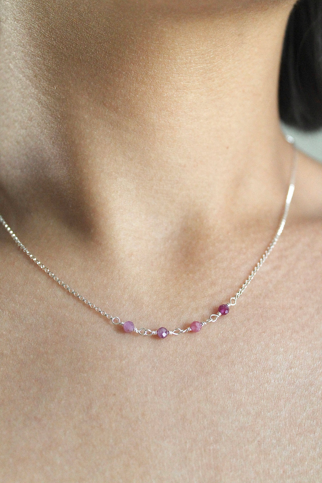 Birthstone Bar Necklace - Ruby (July) - Passion