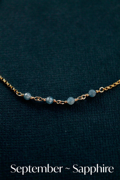 BIRTHSTONE BAR NECKLACE - 14K GOLD FILLED