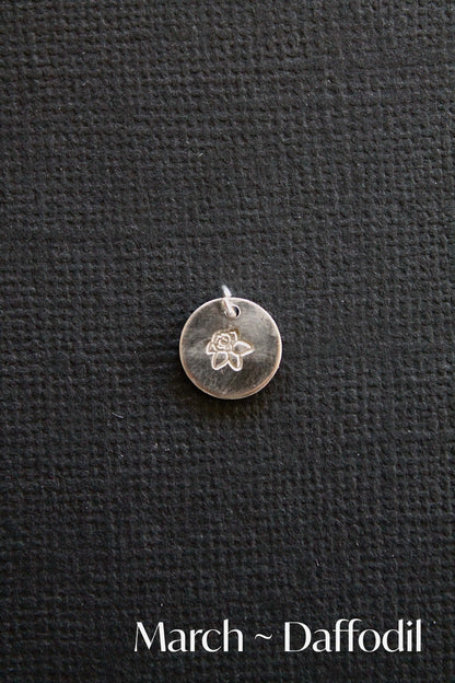 BIRTH FLOWER CHARMS - STERLING SILVER