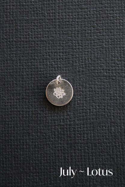 BIRTH FLOWER CHARMS - STERLING SILVER